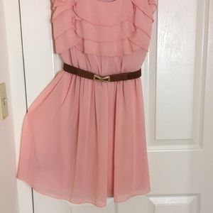 Bcx ruffled belted dress